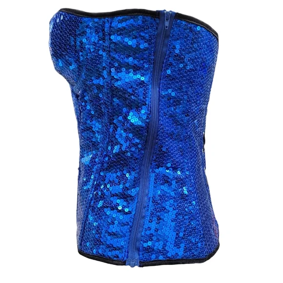 Daisy Corsets | NWT Sequined | Color: Blue | Size: Large - Picture 3 of 9